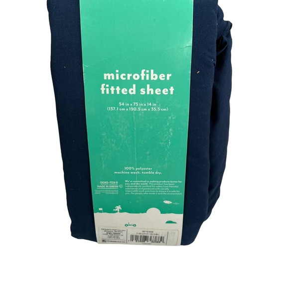 New Pillowfort Microfiber Fitted Sheet, Full size Navy Blue New - Picture 4 of 6
